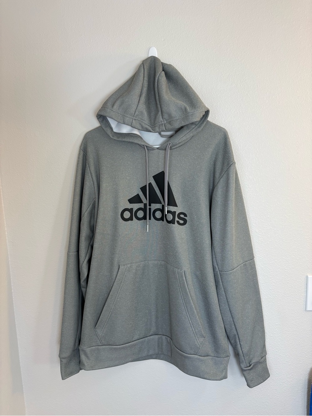 adidas Gray Hooded Logo Pullover